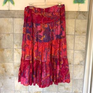 Ralph Lauren Linen midi skirt with elastic waist